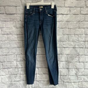PREOWNED MOTHER LOOKER ANKLE FRAY GIRL CRUSH DENIM JEANS SIZE 27